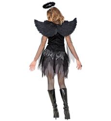 Str�j ANIO�A �MIERCI S czarna sukienka skrzyd�a aureola kostium halloween