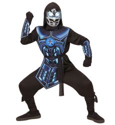 Str�j ninja CYBER NINJA ze �wiec�c� mask� 140cm str�j ninja kostium ninja dla dzieci przebranie ninja