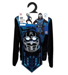 Str�j ninja CYBER NINJA ze �wiec�c� mask� 164cm str�j ninja kostium ninja dla dzieci przebranie ninja
