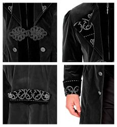 Str�j WAMPIRA p�aszcz bordowy gotycki - XL  elegancki kostium Halloween p�aszcz wampir