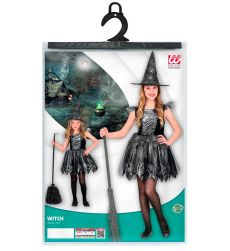 Str�j CZAROWNICA przebranie na Halloween 128cm kostium czarownicy dla dzieci przebranie czarownica