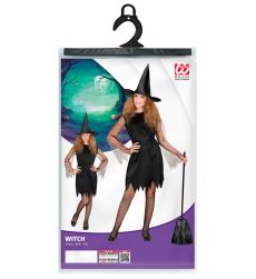Str�j CZAROWNICY na Halloween 158cm czarna sukienka z kapeluszem dla dziewczynki