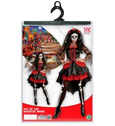 Str�j DIA DE LOS MUERTOS panna m�oda XS kostium czarno czerwony Halloween