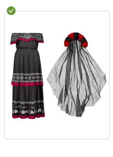 Str�j Dia De Los Muertos sukienka Meksykanki - S str�j meksyka�ski damski sukienka meksyka�ska str�j damski