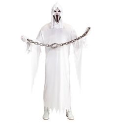 Str�j DUCHA z mask� - XL bia�y kostium duch maska Halloween przebranie