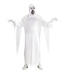 Str�j DUCHA z mask� - XL bia�y kostium duch maska Halloween przebranie