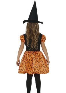 Sukienka na Halloween dla dziewczynki DYNIOWA CZAROWNICA 7-9 lat str�j dyni dla dziewczynki