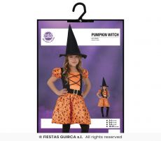 Sukienka na Halloween dla dziewczynki DYNIOWA CZAROWNICA 7-9 lat str�j dyni dla dziewczynki
