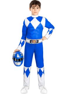 Str�j dzieci�cy Power Ranger NIEBIESKI na 5-6 lat kostium power rangers str�j power rangera