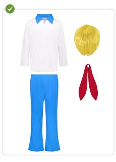 Str�j karnawa�owy FRED Scooby Doo uniwersalny str�j na halloween m�ski str�j scooby doo fred scooby doo przebranie