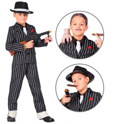 Str�j GANGSTERA dzieci�cy 158 cm kostium retro dla ch�opca na bal karnawa�owy