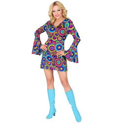 Sukienka HIPISKI str�j karnawa�owy damski - M str�j hipiski sukienka hippie przebranie lata 70 str�j lata 70 damski