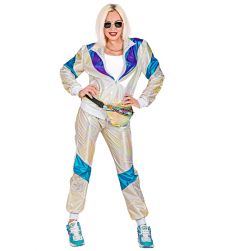 Str�j karnawa�owy w stylu lat 90 HOLO PARTY - M b�yszcz�cy dres holo retro impreza