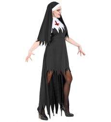 Str�j ZAKONNICA z horroru S kostium halloween mroczna zakonnica