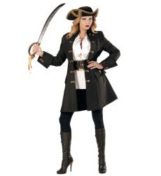Str�j piracki damski KAPITAN PIRAT�W p�aszcz S elegancki kostium piratka Halloween