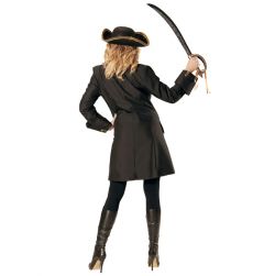 Str�j piracki damski KAPITAN PIRAT�W p�aszcz XL elegancki kostium piratka Halloween