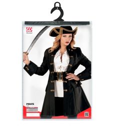 Str�j piracki damski KAPITAN PIRAT�W p�aszcz XL elegancki kostium piratka Halloween