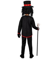 Str�j dzieci�cy na Halloween KAP�AN VOODOO 140cm kostium halloween z kapeluszem i szkieletem