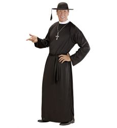Str�j PASTOR ksi�dz S kostium duchowny czarna szata przebranie