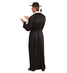 Str�j PASTOR ksi�dz M kostium duchowny czarna szata przebranie