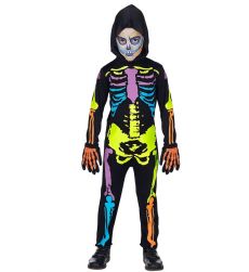 Str�j KOLOROWY SZKIELET 116cm kolorowy kostium halloween dla dziecka