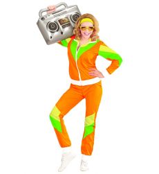 Str�j DRESY LATA 90 pomara�czowe - S neonowy dres retro na imprez� tematyczn�