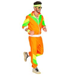 Str�j DRESY LATA 90 pomara�czowe - XL neonowy dres retro na imprez� tematyczn�
