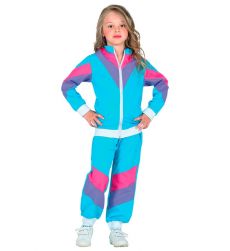 Str�j lata 80. dla dzieci DRESY niebieskie 128 cm kostium lata 80 dla dzieci przebranie lata 80