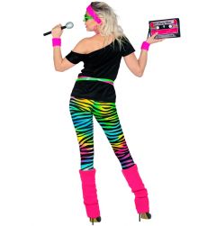 Damski str�j MODA LAT 80 L kostium kolorowy retro legginsy przebranie