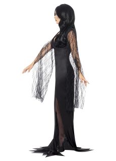 Str�j MORTICIA ADDAMS przebranie na Halloween - S kostium gotycki str�j na bal przebiera�c�w kostium Morticia Addams