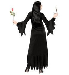 Str�j damski na Halloween MORTICIA S kostium czarna suknia gotycka elegancka