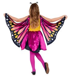 Str�j MOTYLA dla dziewczynki r�owy - 140cm kostium motyl skrzyd�a na bal przebiera�c�w