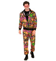 Str�j karnawa�owy HIPIS PARTY kolorowe dresy S kostium hippie retro