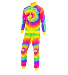 Str�j hipisowski KOLOROWY DRES L kostium tie dye kolorowy retro