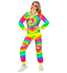 Str�j hipisowski KOLOROWY DRES XL kostium tie dye kolorowy retro