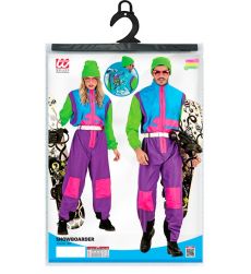 Str�j snowboardzisty NEON kombinezon lata 80 M kostium retro sportowy