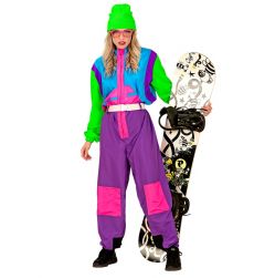 Str�j snowboardzisty NEON kombinezon lata 80 L kostium retro sportowy