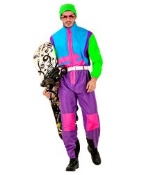 Str�j snowboardzisty NEON kombinezon lata 80 L kostium retro sportowy