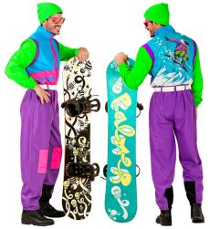 Str�j snowboardzisty NEON kombinezon lata 80 XXXL  kostium retro sportowy