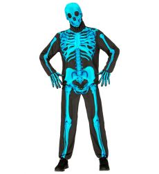 Str�j szkielet RENTGEN S kostium halloween czarny z niebieskim nadrukiem ko�ci