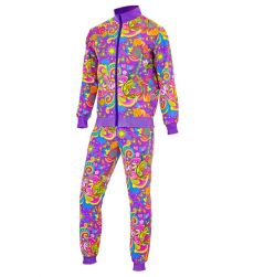 Str�j hipisowski KWIATOWE DRESY M kostium hippie kolorowy retro