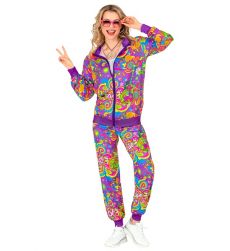 Str�j hipisowski KWIATOWE DRESY XXL kostium hippie kolorowy retro