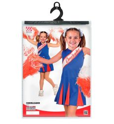 Str�j CHEERLEADERKI niebiesko-czerwony 140cm Str�j cheerleaderki kostium cheerleaderki