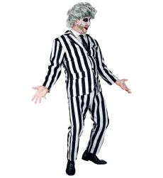Str�j m�ski na Halloween BEETLEJUICE L kostium czarno bia�y w paski przebranie