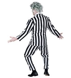 Str�j m�ski na Halloween BEETLEJUICE L kostium czarno bia�y w paski przebranie