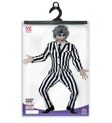 Str�j m�ski na Halloween BEETLEJUICE L kostium czarno bia�y w paski przebranie