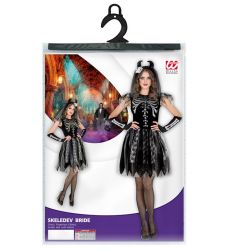 Str�j na Halloween SZKIELET PANNY M�ODEJ XS kostium czarna sukienka przebranie