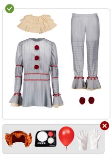 Halloweenowy str�j PENNYWISE - M kostium na halloween str�j m�ski kostium klauna kostium horror