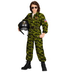 : Str�j PILOTA wojskowego dla dziecka 140cm kostium pilota dla dzieci przebranie pilot