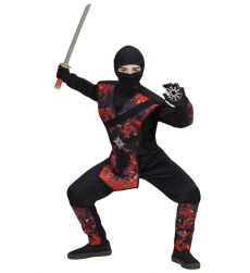 Str�j ninja OGNISTY SMOK 116cm kostium ninja dzieci�cy smok czerwony przebranie karnawa�owe